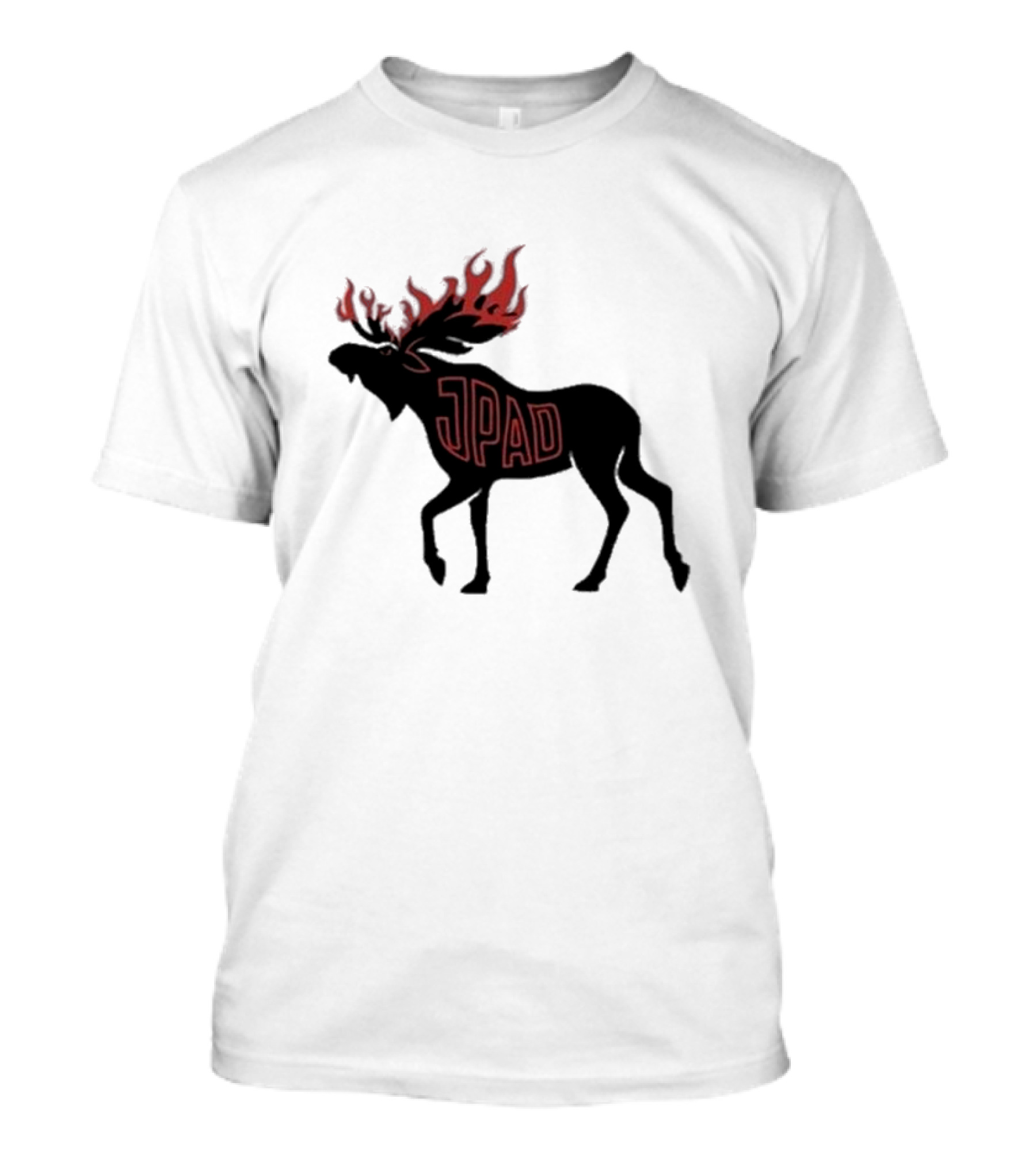Jared Jpad Moose With Flaming Antlers T-Shirt
