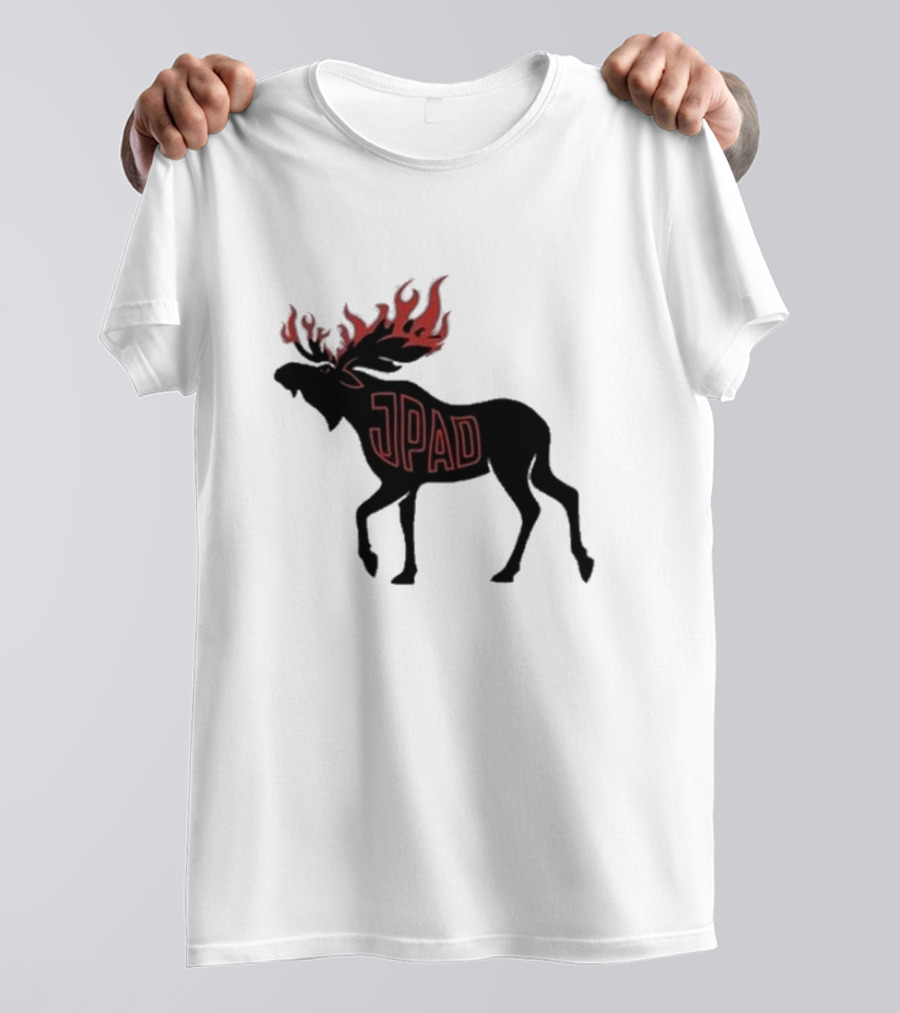 Jared Jpad Moose With Flaming Antlers T-Shirt