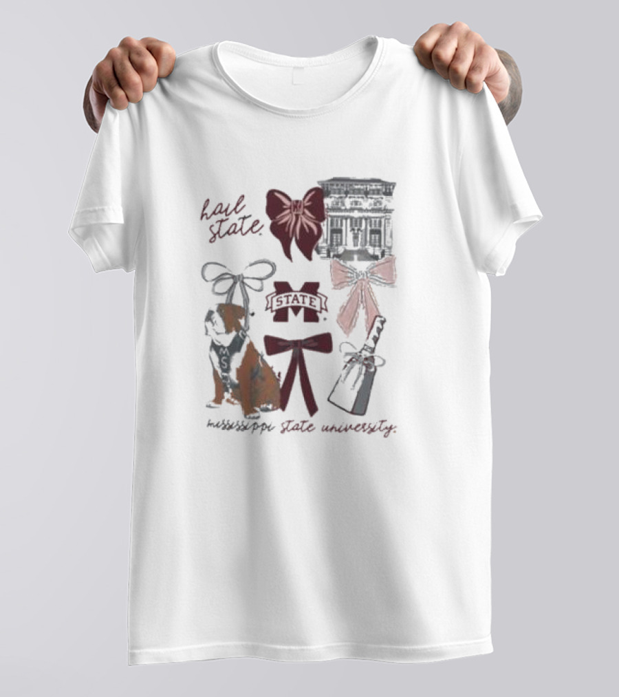 Mississippi State University Hail State Bulldogs Bow Tie Campus Spirit T-Shirt