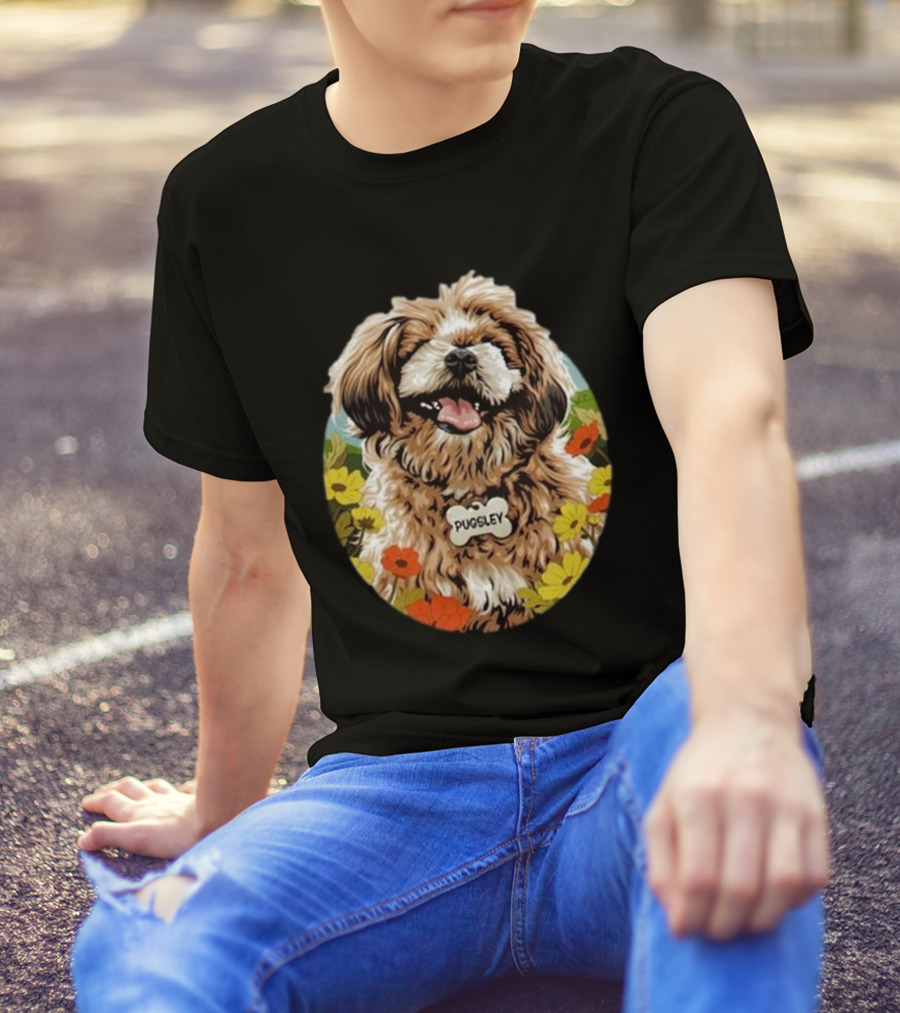 Nordacious Pugsley Dog Flowerful Bliss T-Shirt