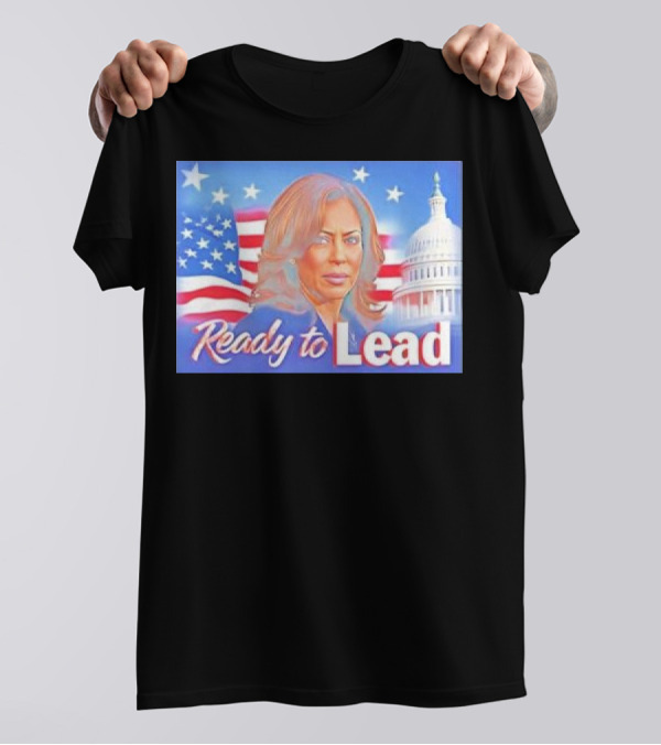 Ready To Lead Kamala Harris American Flag Capitol Building T-Shirt