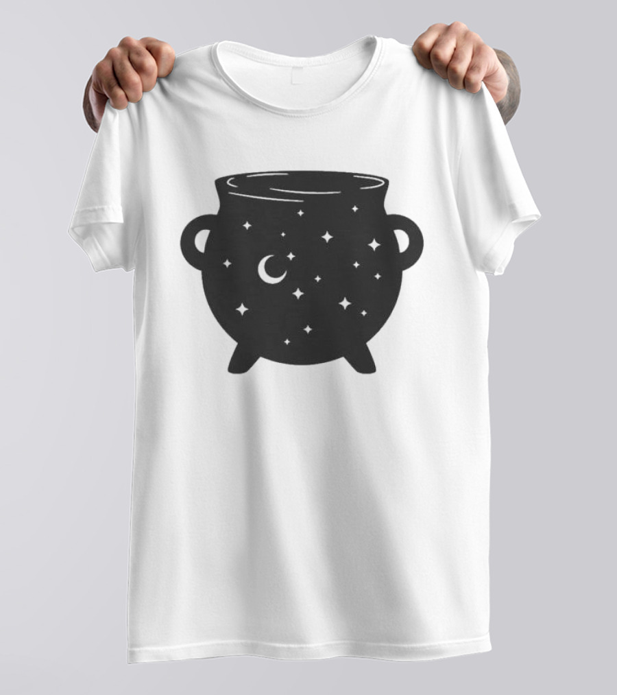 Celestial Cauldron Moon Star Cosmic Mystical Witchy Occult Vintage T-Shirt