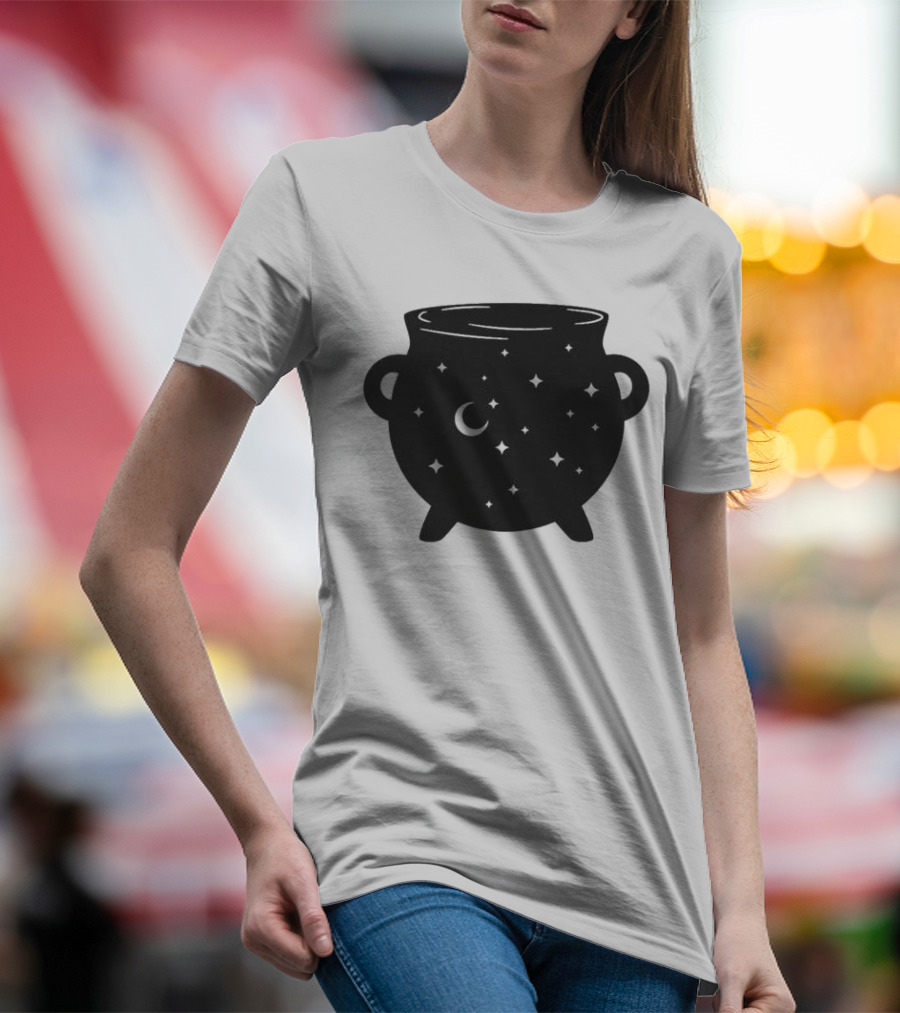 Celestial Cauldron Moon Star Cosmic Mystical Witchy Occult Vintage T-Shirt