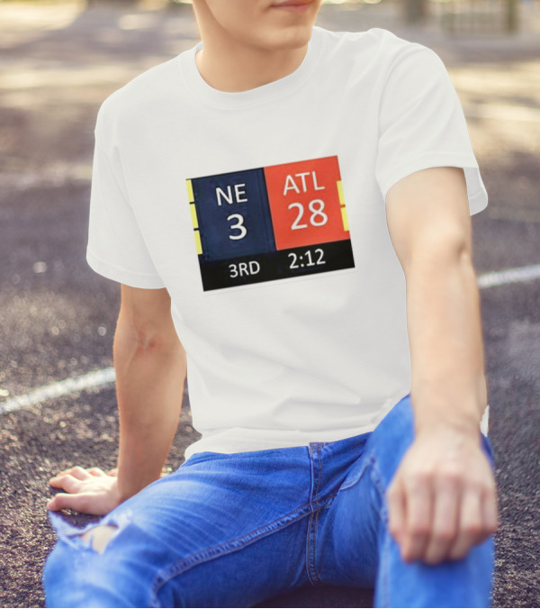 Cowboys Fan Wearing NE 3 ATL 28 3RD 2:12 T-Shirt