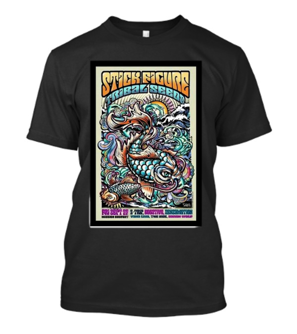Stick Figure Tribal Seeds San Diego September 27 2024 Tour Reggae Vibes Sensimotion T-Shirt