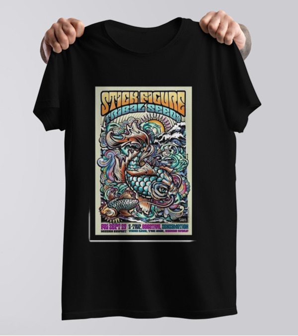 Stick Figure Tribal Seeds San Diego September 27 2024 Tour Reggae Vibes Sensimotion T-Shirt
