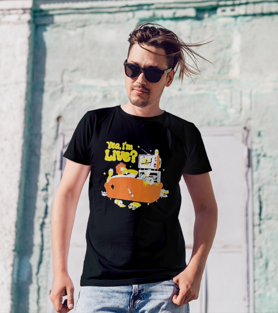 The Simpsons Yea I'm Live Funny Couch Potato Scene T-Shirt