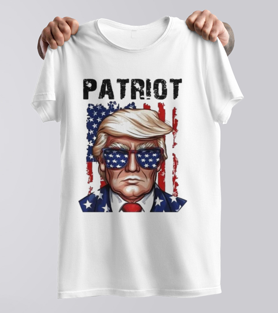 Trump 2024 Patriot American Flag Sunglasses And Suit T-Shirt