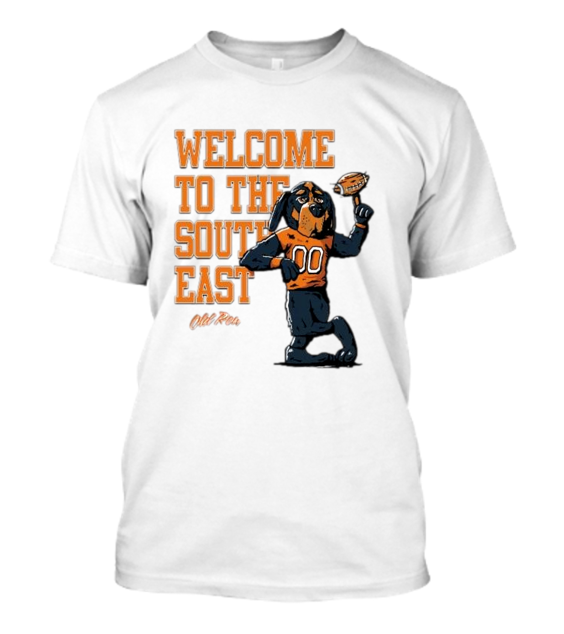Welcome To The Southeast Old Row Tennessee Volunteers Mascot Football T-Shirt