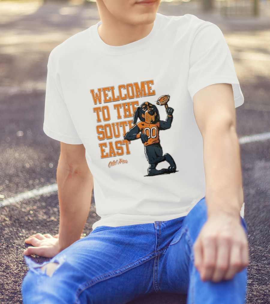 Welcome To The Southeast Old Row Tennessee Volunteers Mascot Football T-Shirt