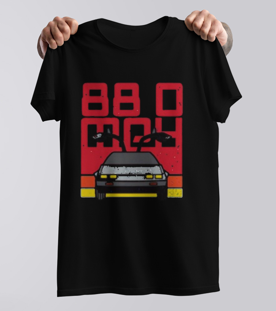 Back To The Future 88MPH DeLorean Time Machine Musical Retro T-Shirt