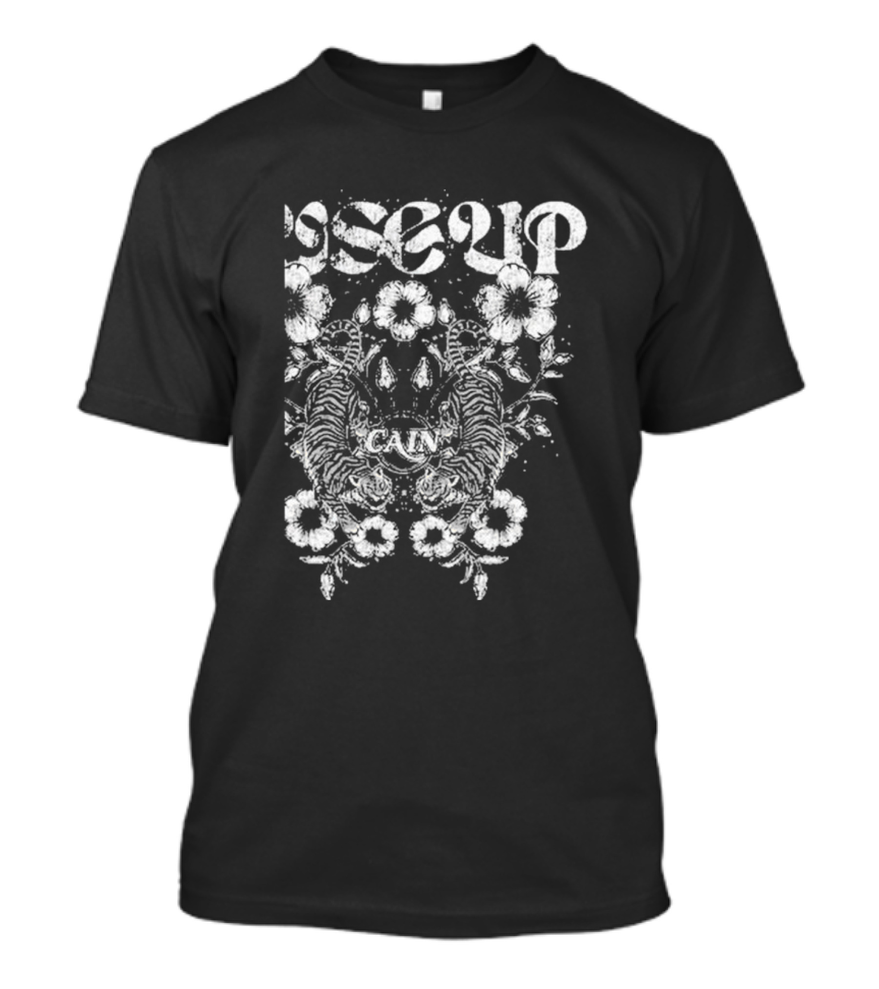 Cain Rise Up Floral Tiger Symmetry T-Shirt