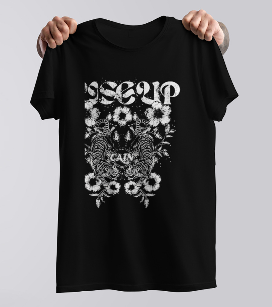 Cain Rise Up Floral Tiger Symmetry T-Shirt