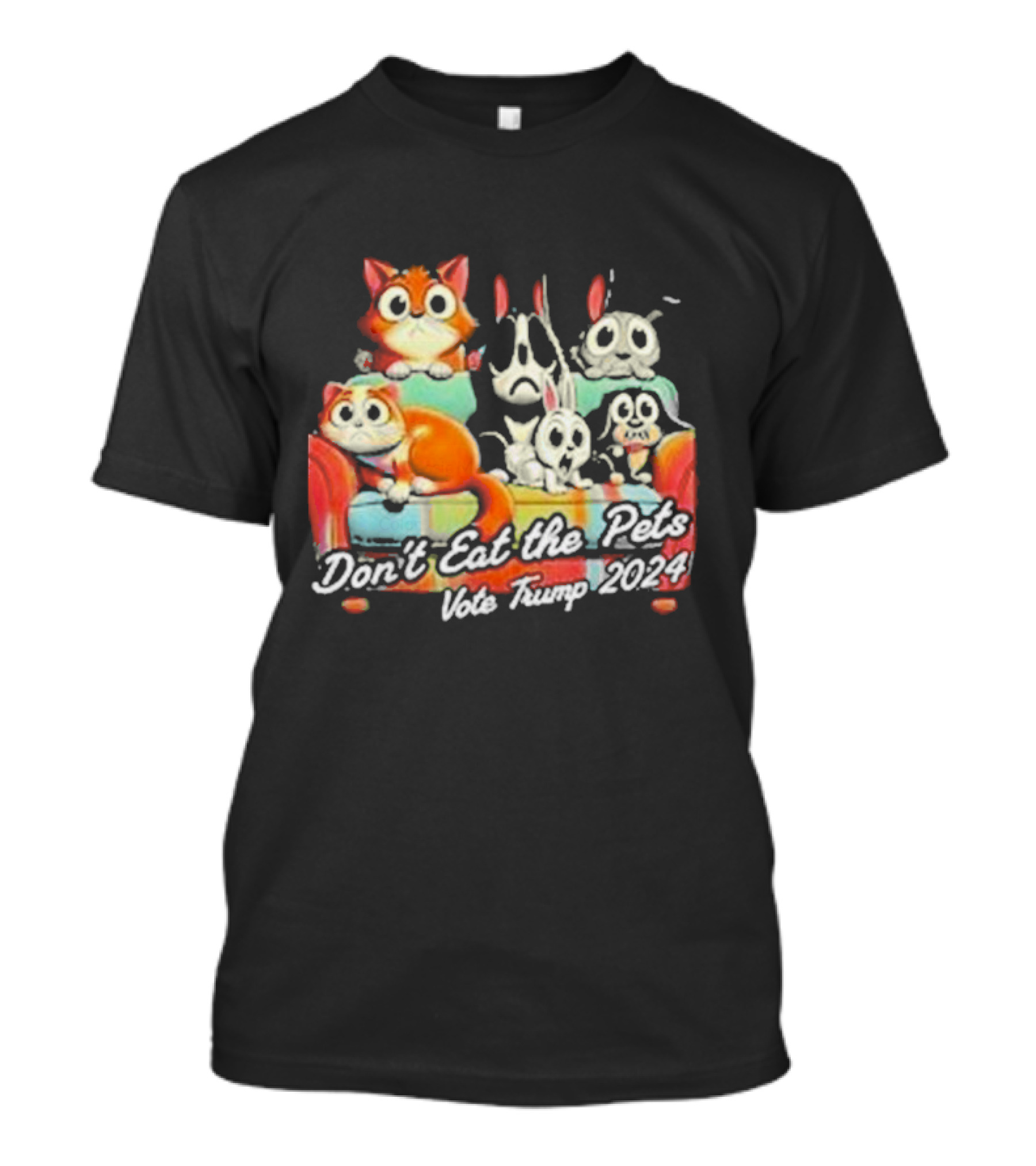 Don't Eat The Pets Vote Trump 2024 Cats And Dogs Sofa T-Shirt