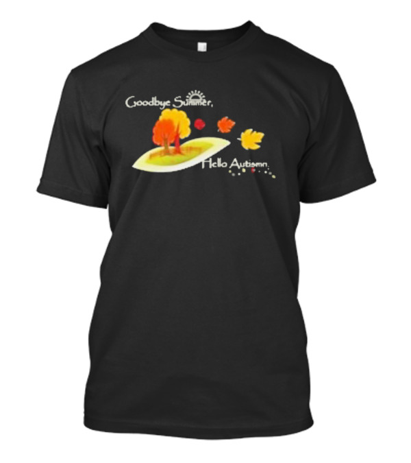 Goodbye Summer Hello Autumn With Colorful Falling Leaves And Trees T-Shirt