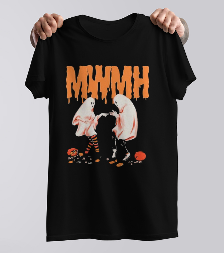 Mwmh Ghostly Dance With Pumpkins And Candy On Halloween Night T-Shirt