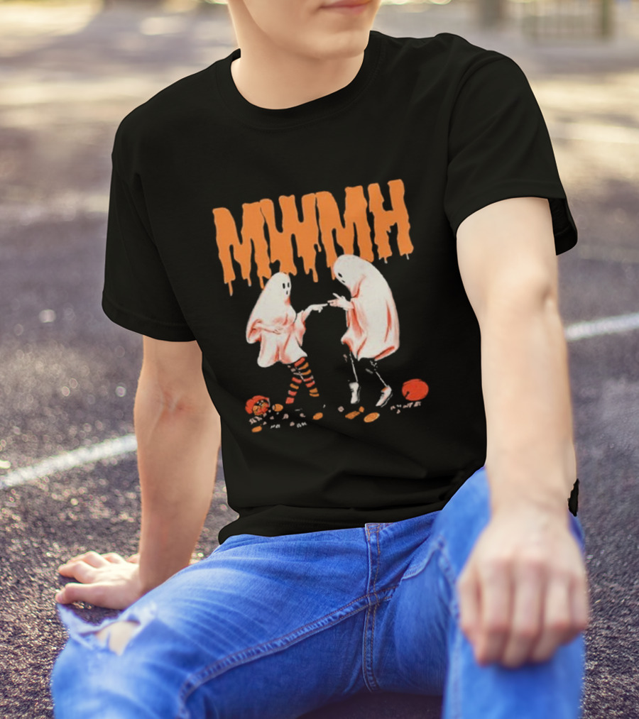 Mwmh Ghostly Dance With Pumpkins And Candy On Halloween Night T-Shirt