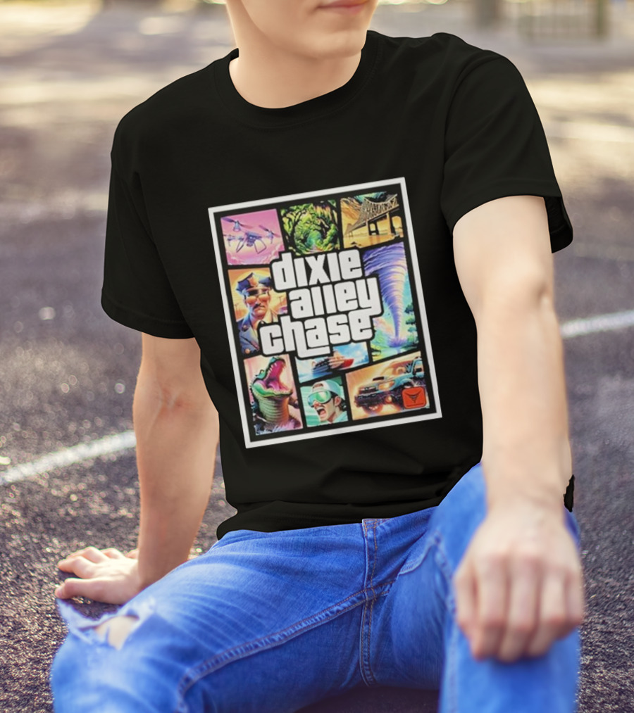 Reed Timmer Extreme Meteorologist Dixie Alley Chase Rockstar Storms, Tornadoes, Drones, Police, Alligator, Chase Vehicle T-Shirt