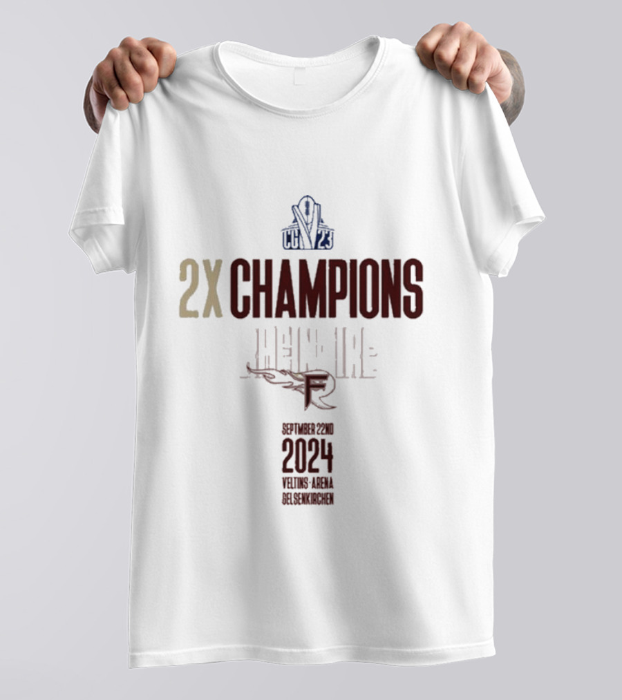2X Champions Rhein Fire September 22 2024 Veltins Arena Gelsenkirchen T-Shirt