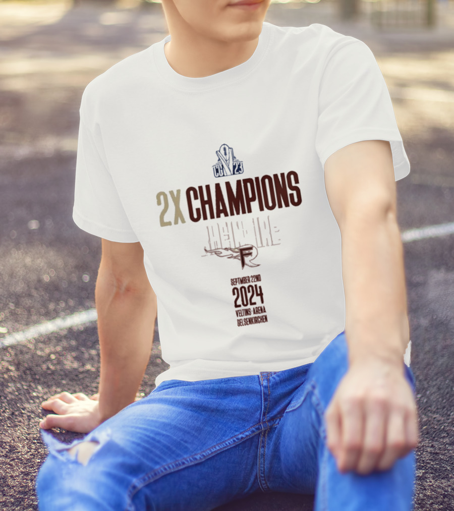 2X Champions Rhein Fire September 22 2024 Veltins Arena Gelsenkirchen T-Shirt