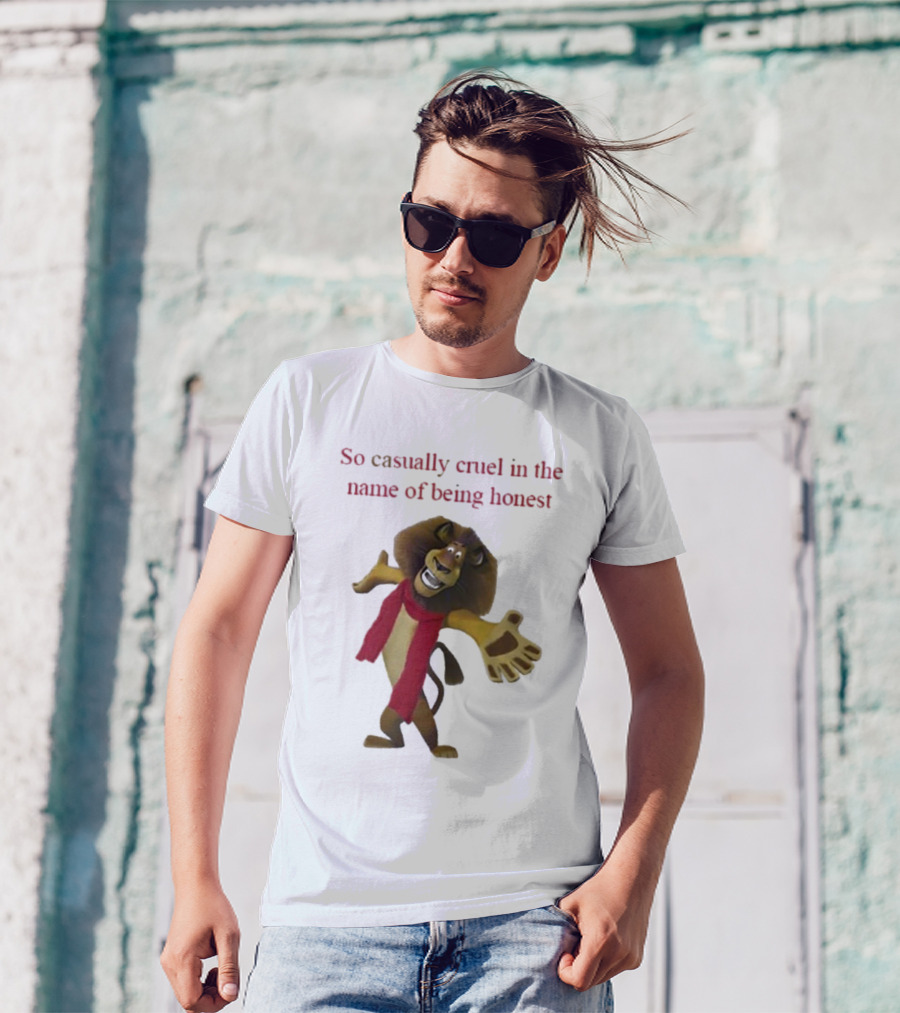 So Casually Cruel In The Name Of Being Honest Lion Character In Red Scarf T-Shirt