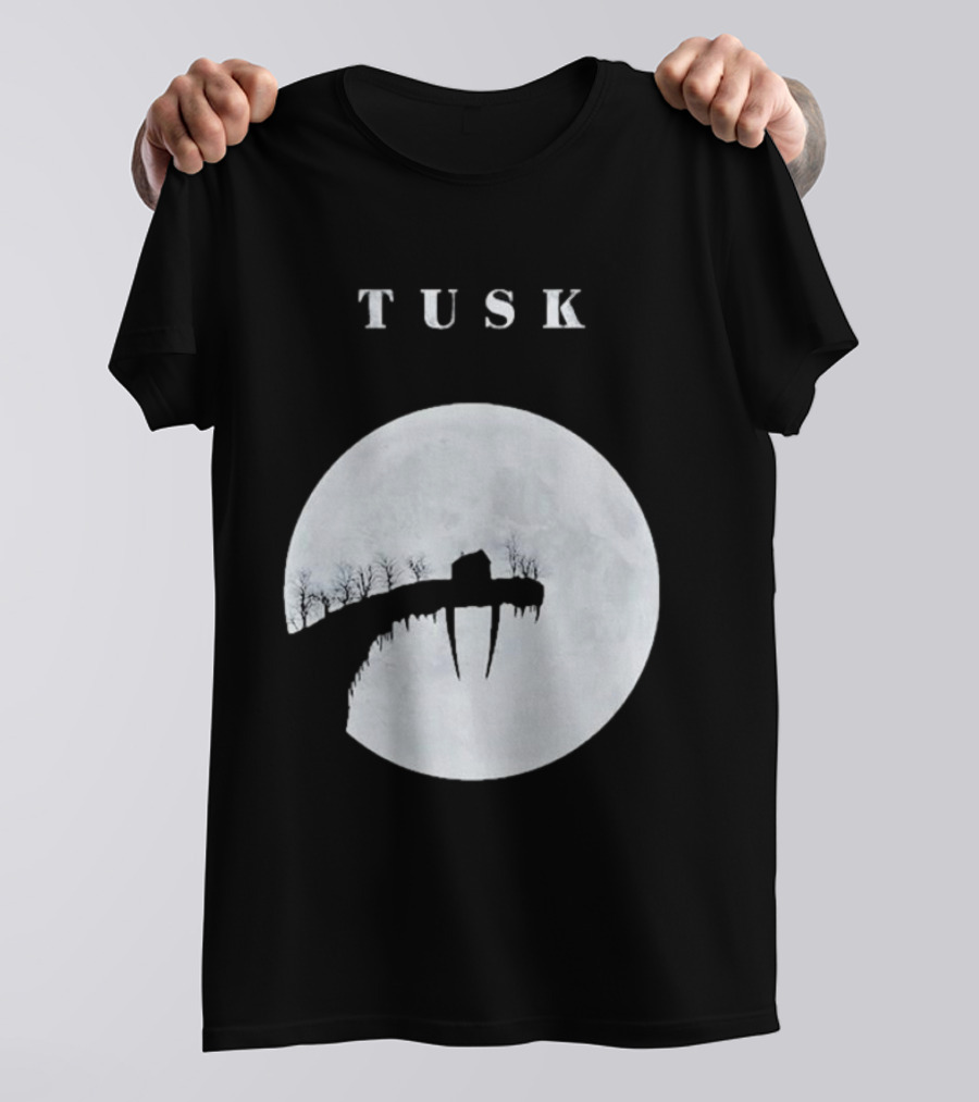 Tusk The Great Darkness House On Cliff Silhouette With Full Moon T-Shirt