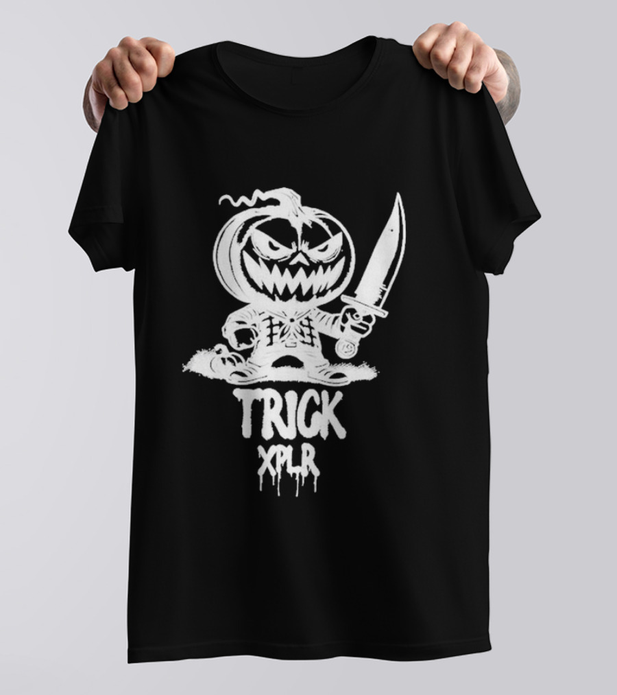Xplr Trick Halloween Pumpkin Knife Character T-Shirt