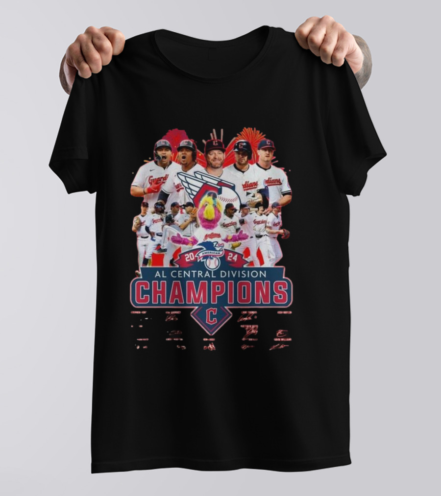 Cleveland Guardians AL Central Division Champions 2024 Baseball Team T-Shirt
