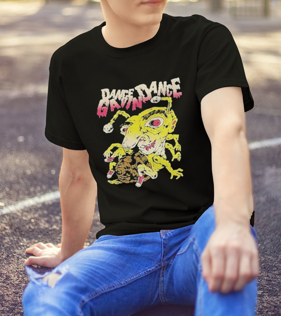 Dance Gavin Dance Band Rare Cartoonish Yellow Creature With Pink Accents T-Shirt