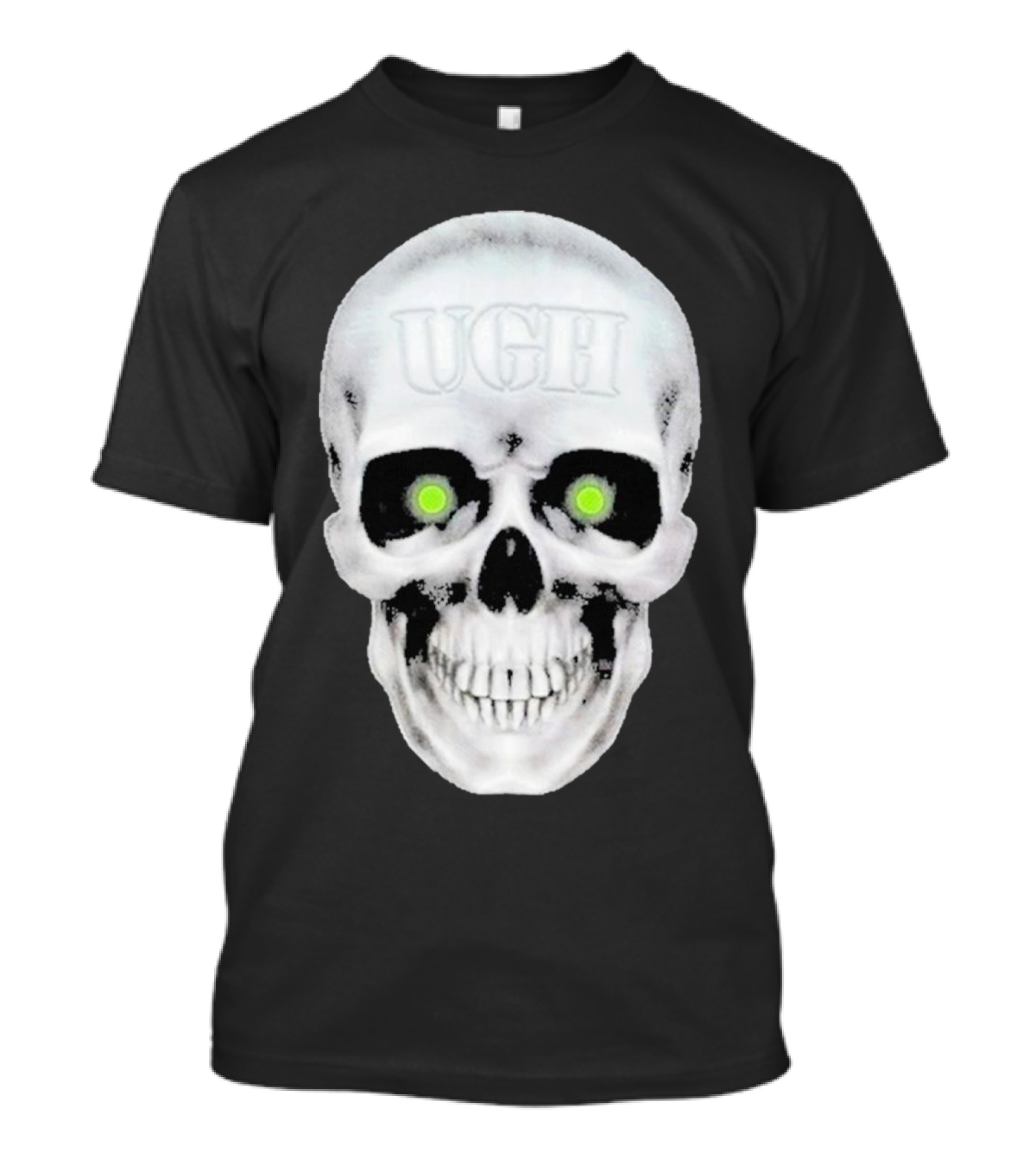 UGH GBOD TOUR Skull With Green Eyes T-Shirt