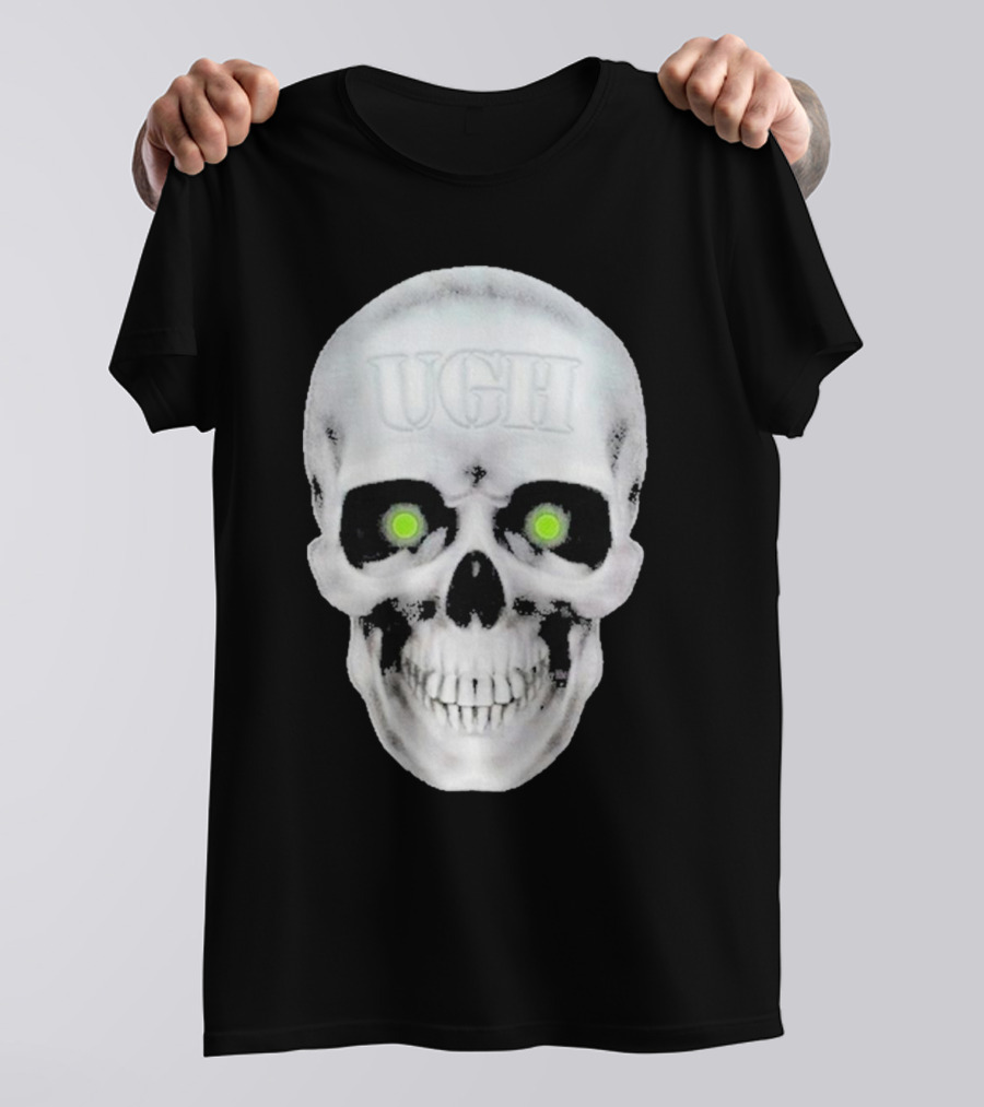 UGH GBOD TOUR Skull With Green Eyes T-Shirt