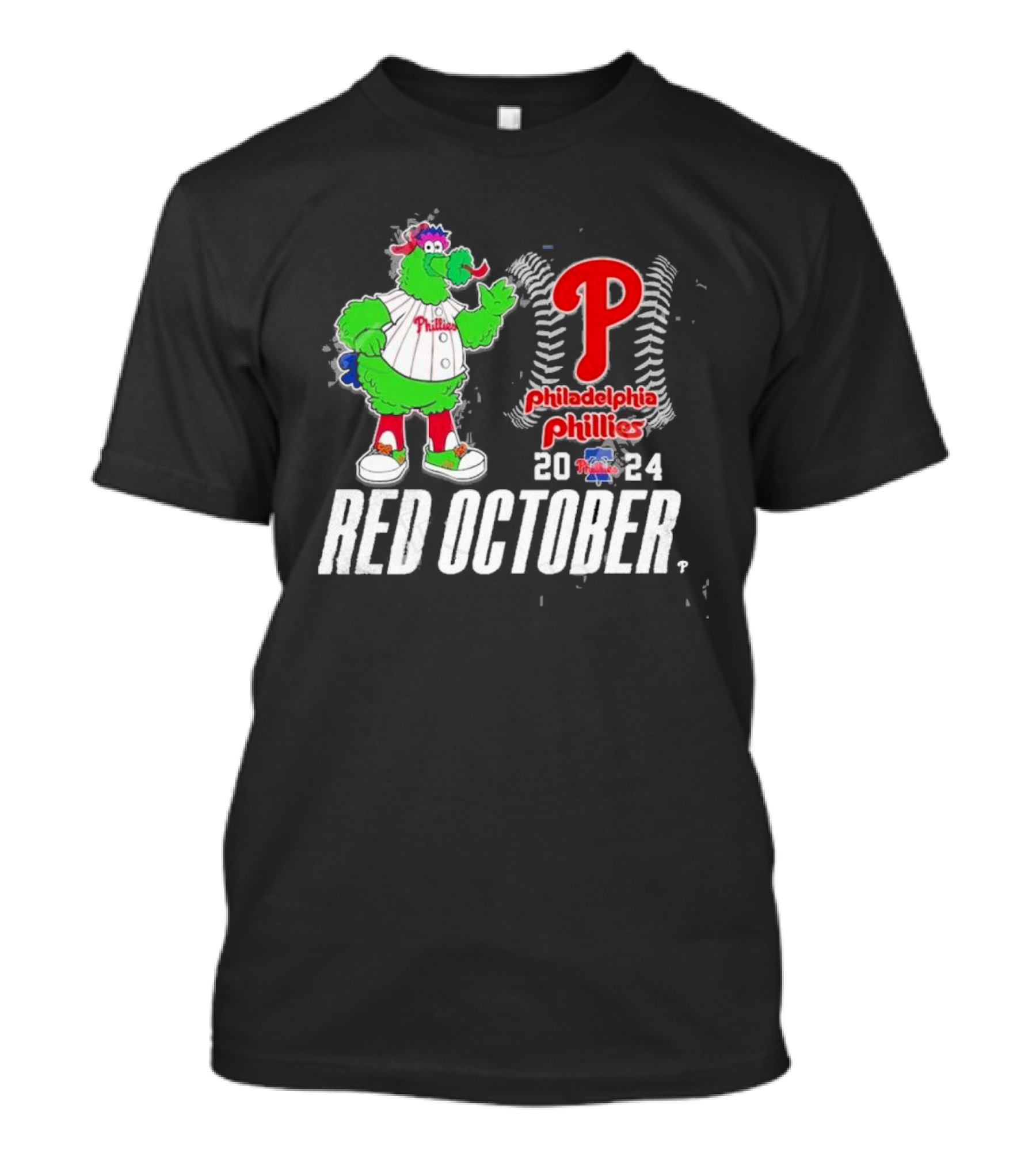 Philadelphia Phillies Red October 2024 P Mascot Fanatic T-Shirt