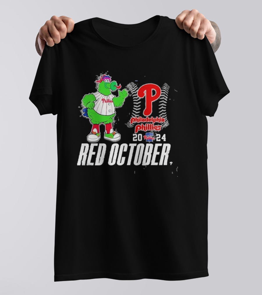 Philadelphia Phillies Red October 2024 P Mascot Fanatic T-Shirt