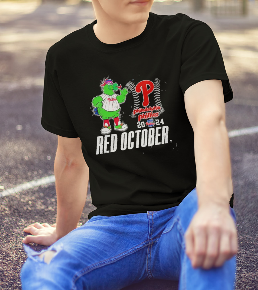 Philadelphia Phillies Red October 2024 P Mascot Fanatic T-Shirt
