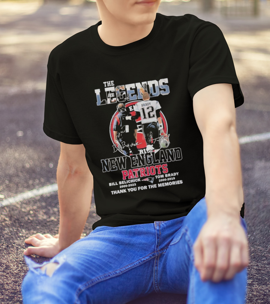 The Legends Bill Belichick Tom Brady New England Patriots Thank You For The Memories T-Shirt