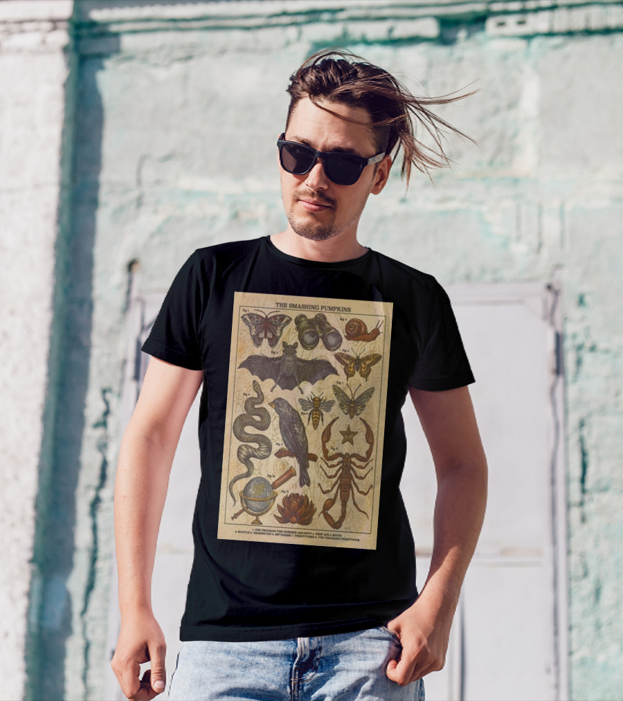The Smashing Pumpkins Entomology And Astronomy Inspired Art In Seattle WA On September 23 2024 Concert T-Shirt