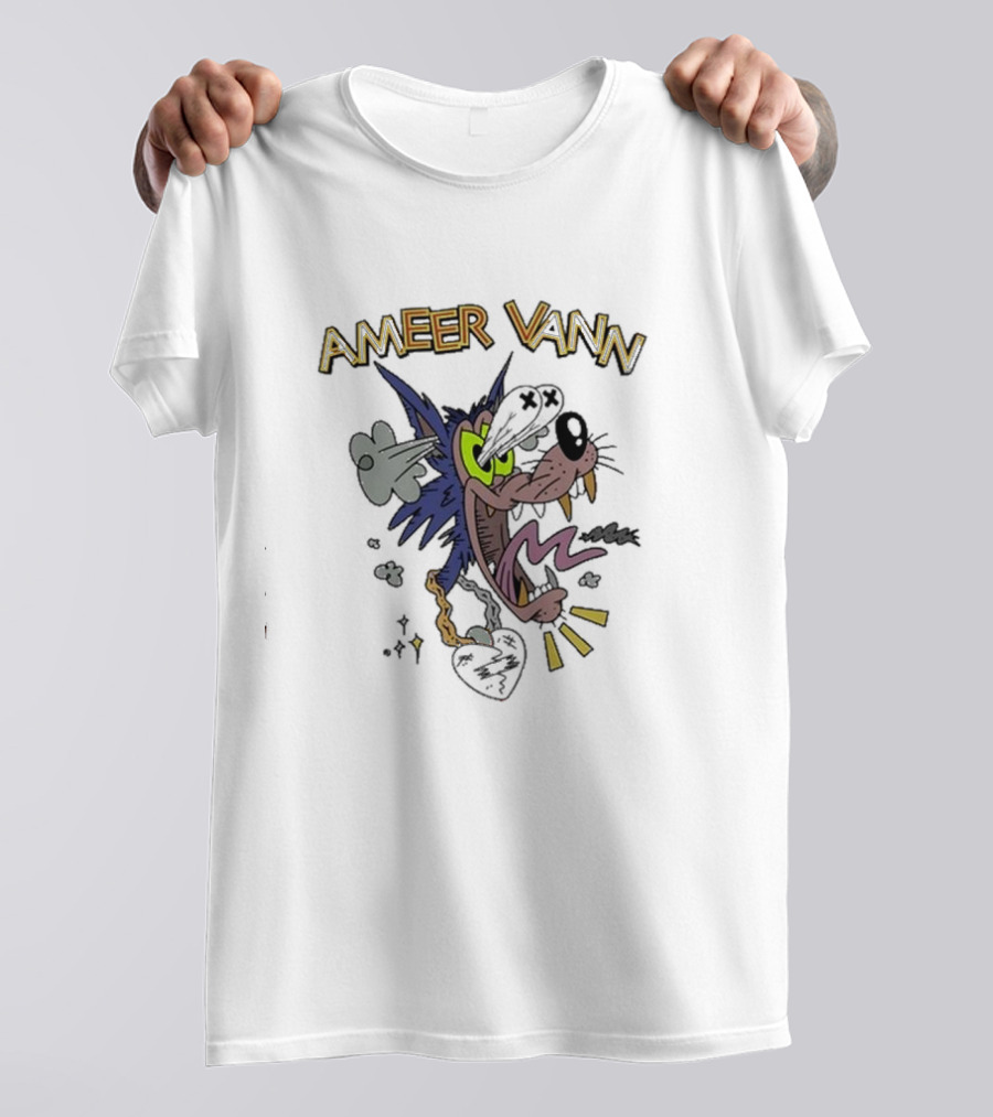 Ameer Vann Wooftoon Cartoon Wild Wolf T-Shirt