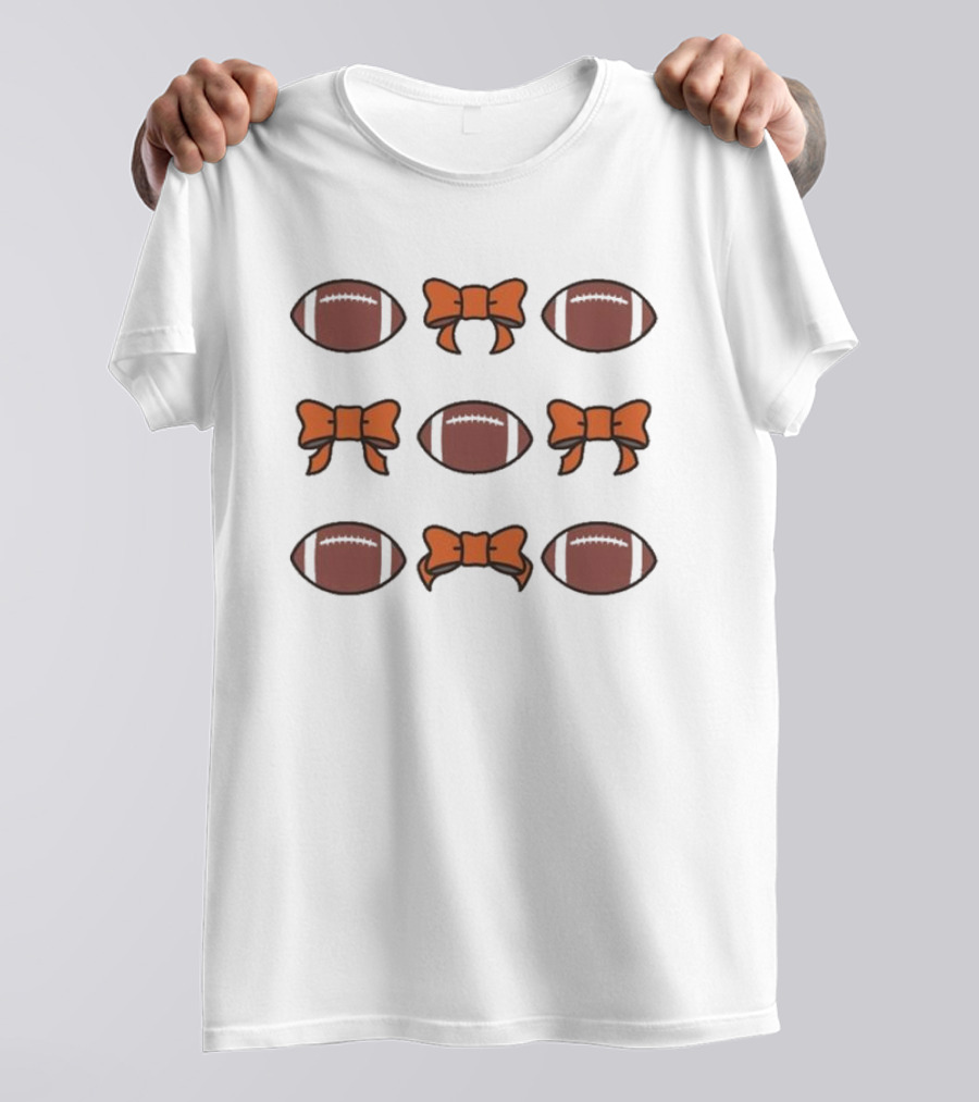Footballs And Bows Pattern Comfort Colors T-Shirt