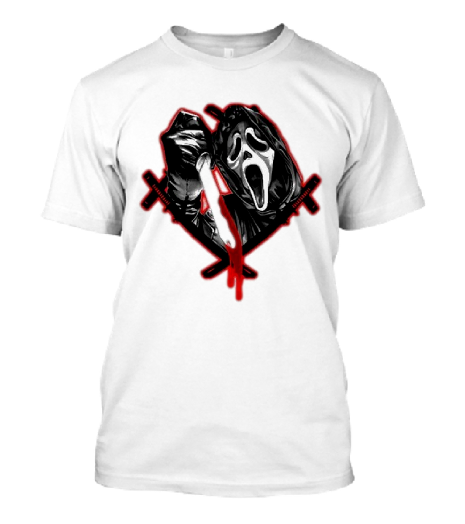 Hollowsquad LA Scream Mask Knife Crossed Halloween T-Shirt