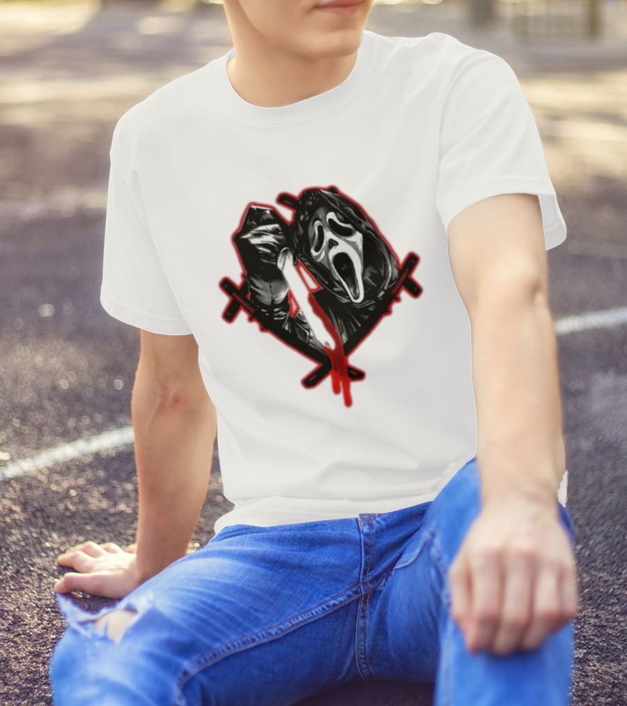 Hollowsquad LA Scream Mask Knife Crossed Halloween T-Shirt