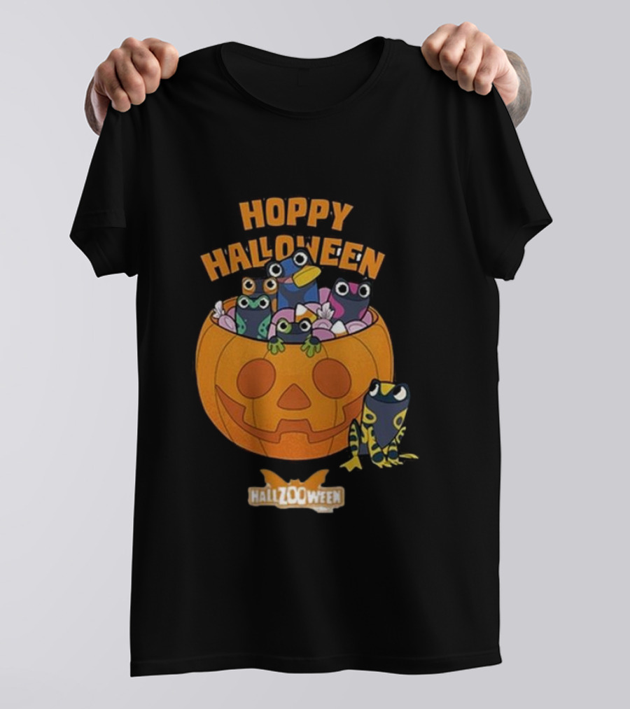 Hoppy Halloween Hallzooween Frog Pumpkin T-Shirt