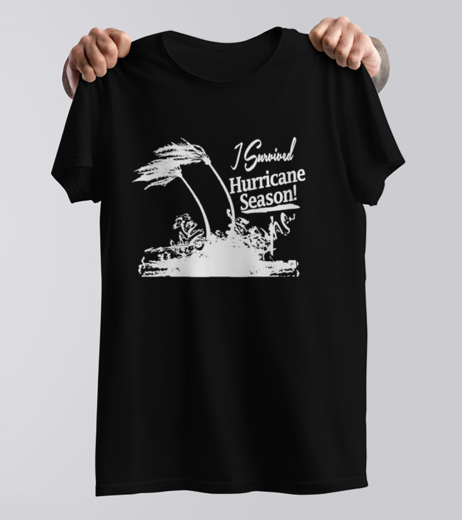 I Survived Hurricane Season Helene Palm Trees Wind T-Shirt