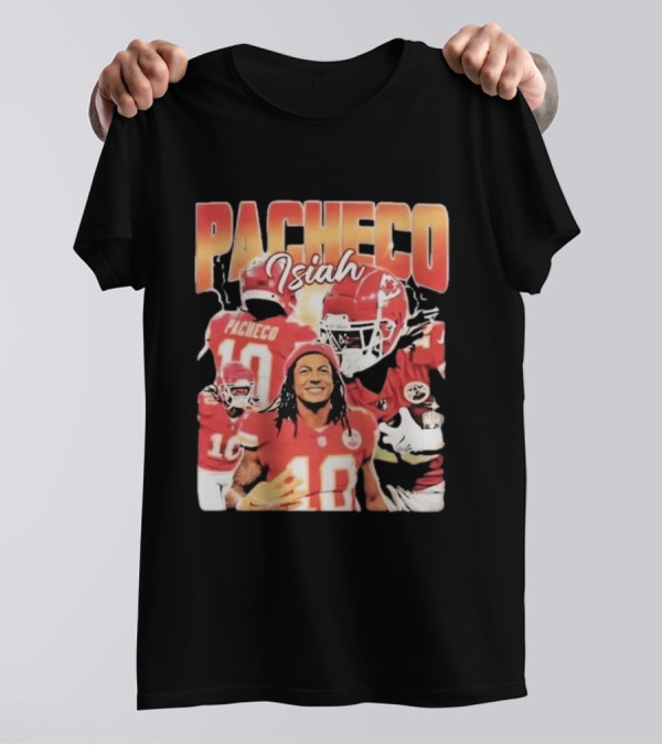 Pacheco Isiah Number 10 Red Football Jersey T-Shirt
