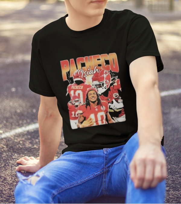 Pacheco Isiah Number 10 Red Football Jersey T-Shirt
