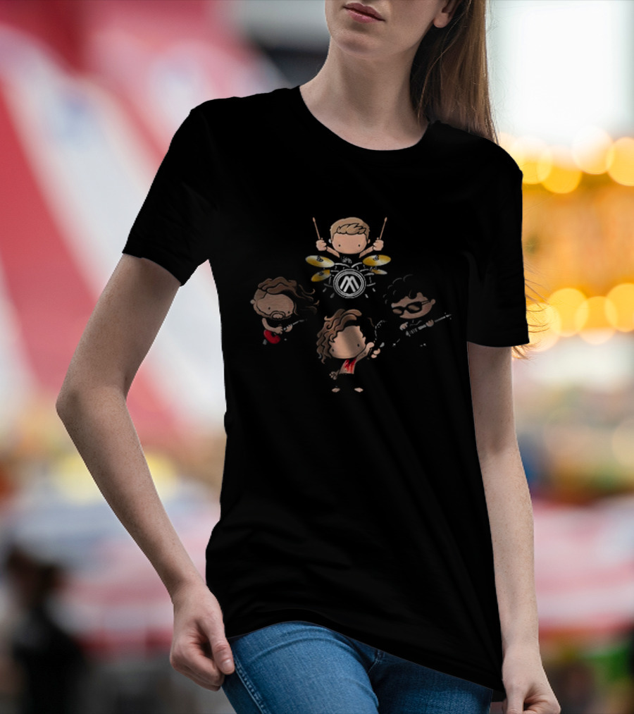 Nothing More Band Member Cartoon Stickers Playing Music T-Shirt