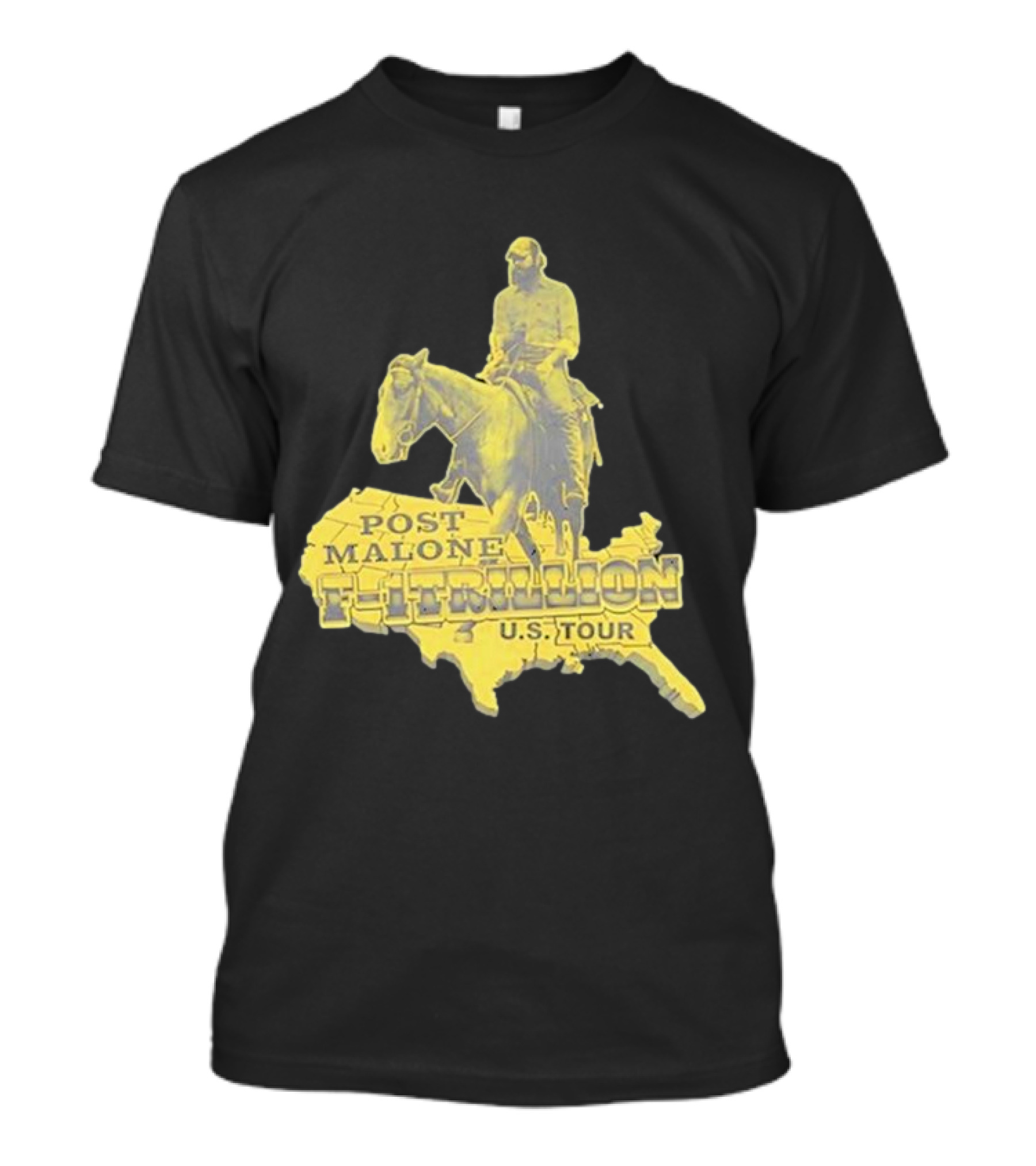 Post Malone Trillion US Tour Map Horse Rider T-Shirt