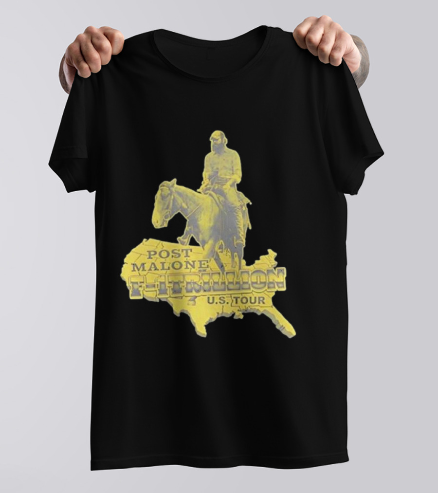 Post Malone Trillion US Tour Map Horse Rider T-Shirt