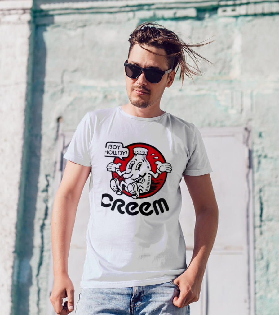 Boy Howdy Creem Vintage Bottle Character With Red Circle T-Shirt
