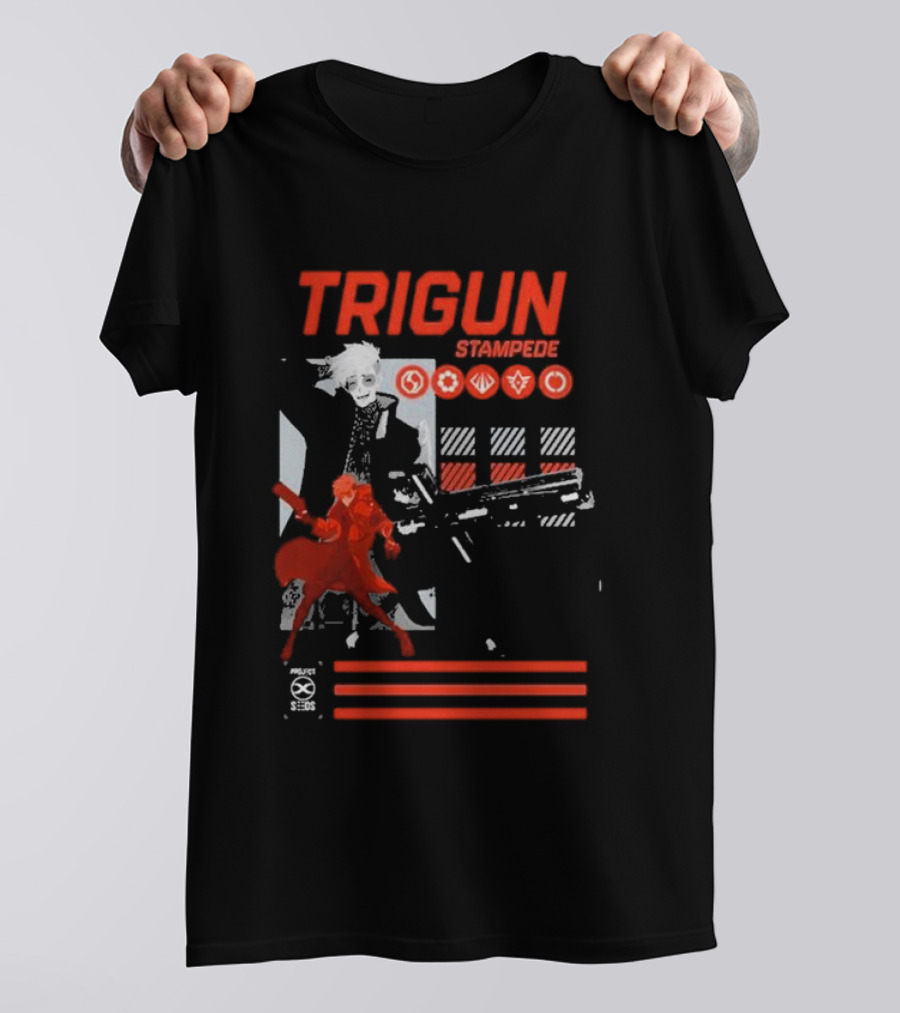 TRIGUN STAMPEDE Vash The Stampede Project SEEDS Iconic Symbols T-Shirt