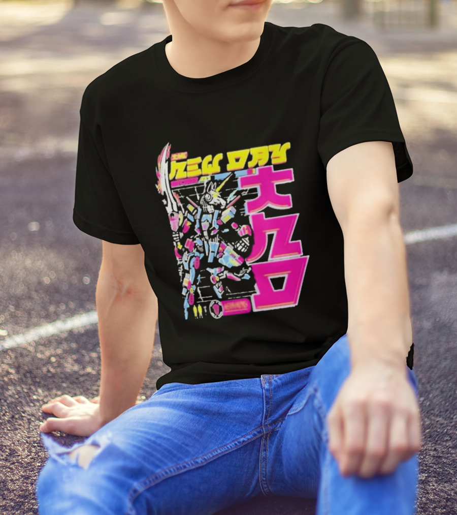 New Day Xaiver Woods Cyber Bunny Robot In Mecha T-Shirt